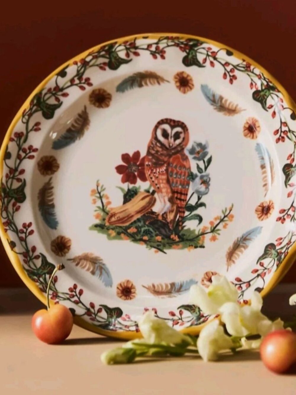 Anthropologie Nathalie Lete Plate Owl Stoneware -RARE